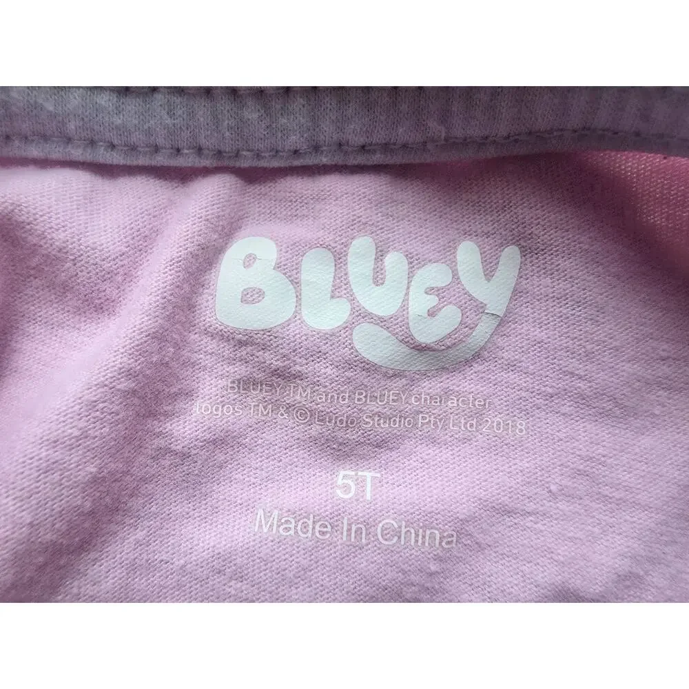 Bluey Toddler Girls 5T Short Sleeve Graphic T-Shirt Pink